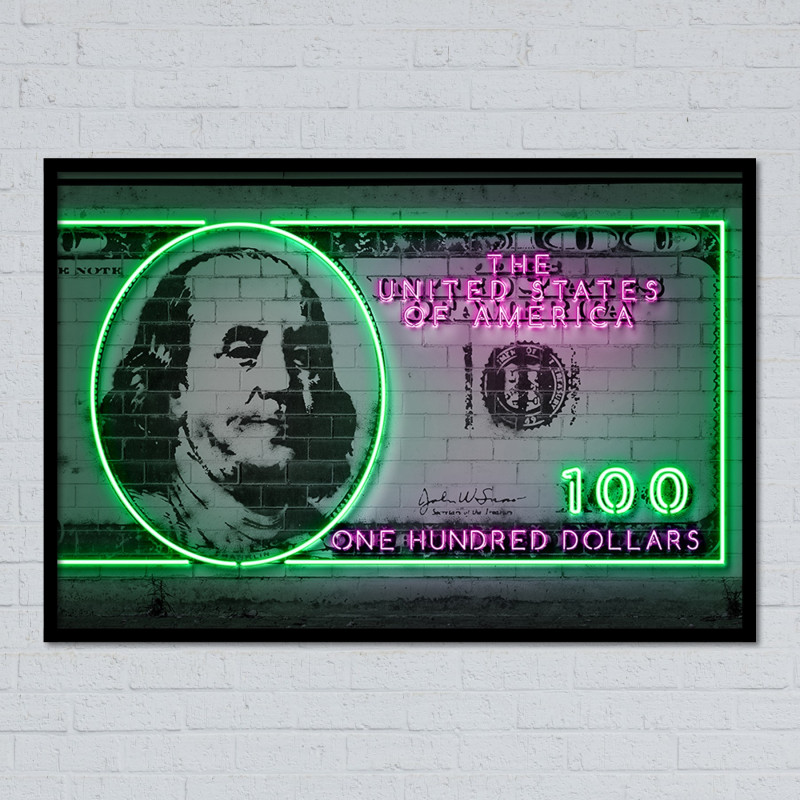 Neón Art "DOLLARS Hundred"