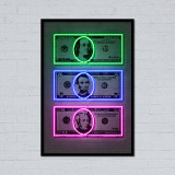 Cuadro art con vinilo impreso y neon led flex