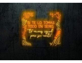 neon led con varios colores y tipografías con metacrilato cuadrado