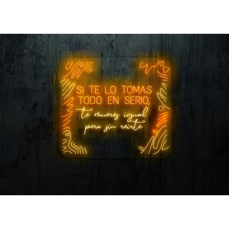 neon led con varios colores y tipografías con metacrilato cuadrado