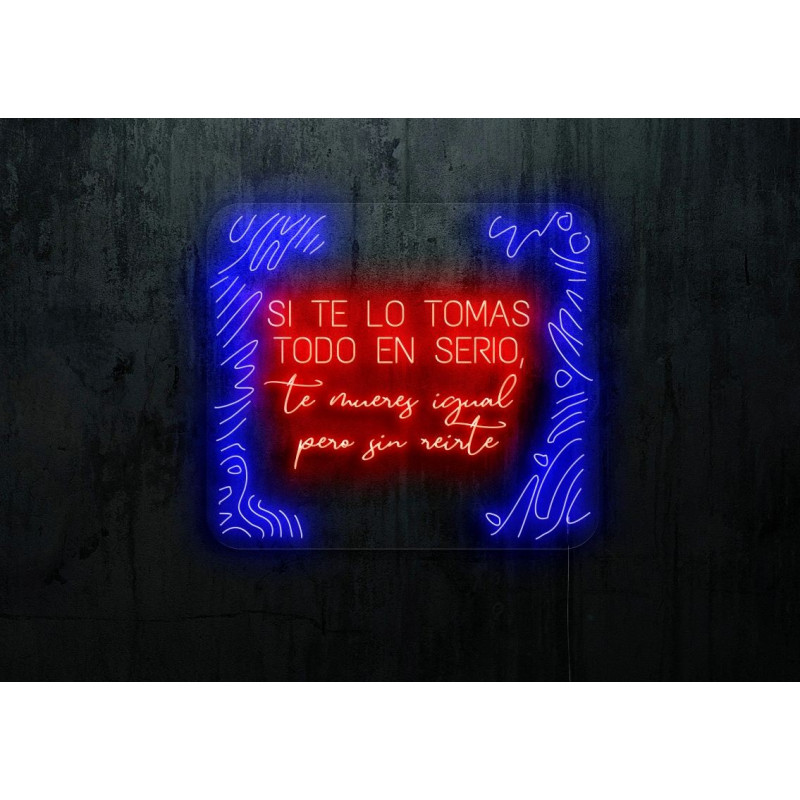 neon led con varios colores y tipografías con metacrilato cuadrado