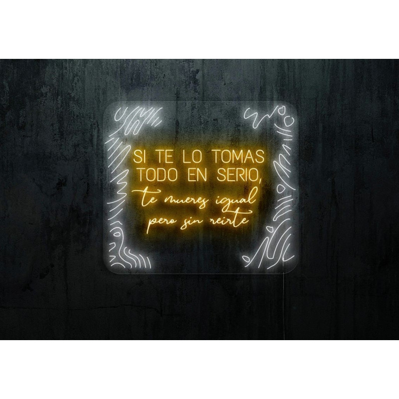 neon led con varios colores y tipografías con metacrilato cuadrado