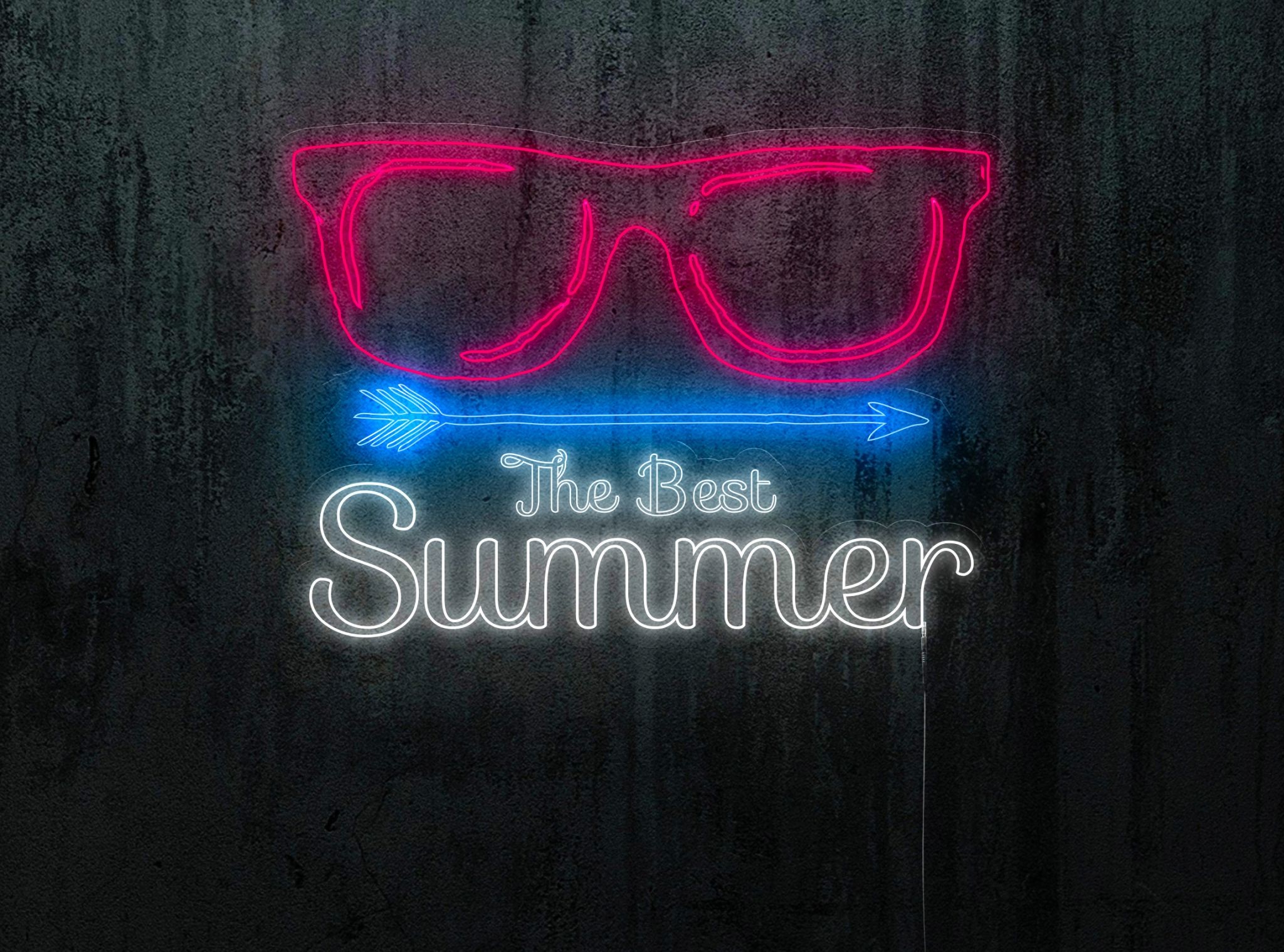 Neón led con forma de gafas con base de metacrilato Neón led con forma de gafas con base de metacrilato