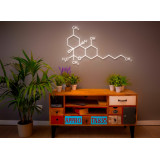Neón led con forma TCH con base metacrilato rectangular.