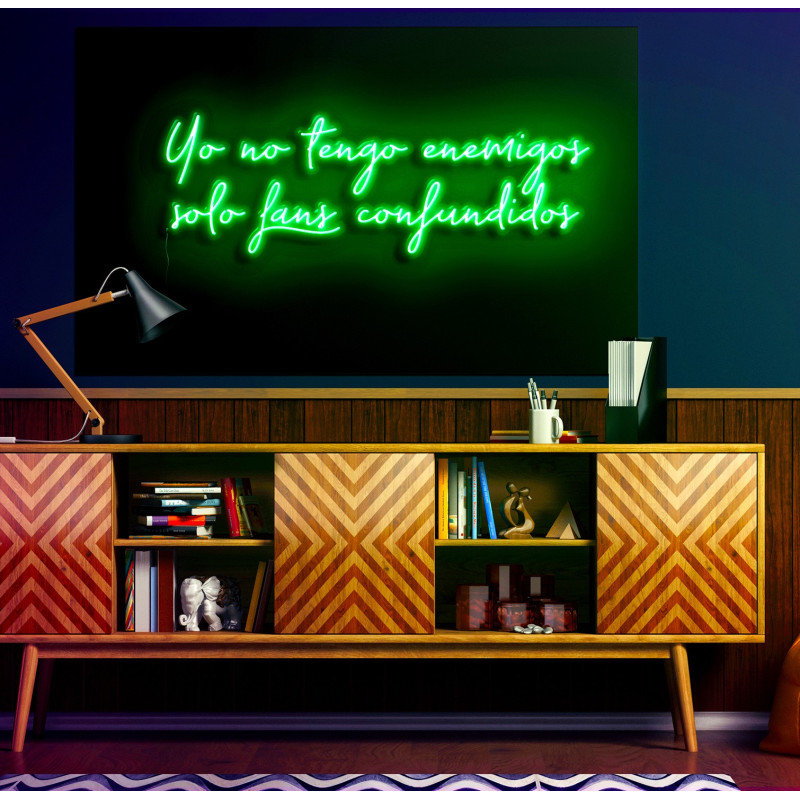 Neón  led frase con base metacrilato bordeados en dos líneas