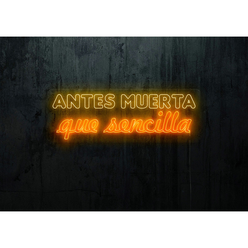 Neón led con corte metacrilato bordeado y tira de neon led flex.