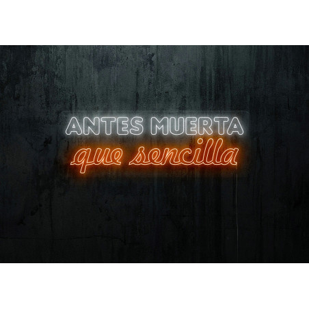 Neón led con corte metacrilato bordeado y tira de neon led flex.