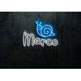 Neón led con corte metacrilato bordeado y tira de neon led Flex. ROTULO