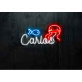 Neón led con corte metacrilato bordeado y tira de neon led Flex. rotulo para la habitación de tu peque