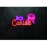 Neón led con corte metacrilato bordeado y tira de neon led Flex. rotulo para la habitación de tu peque