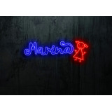 Neón led con corte metacrilato bordeado y tira de neon led Flex. rotulo personalizado para decoración de habitacion