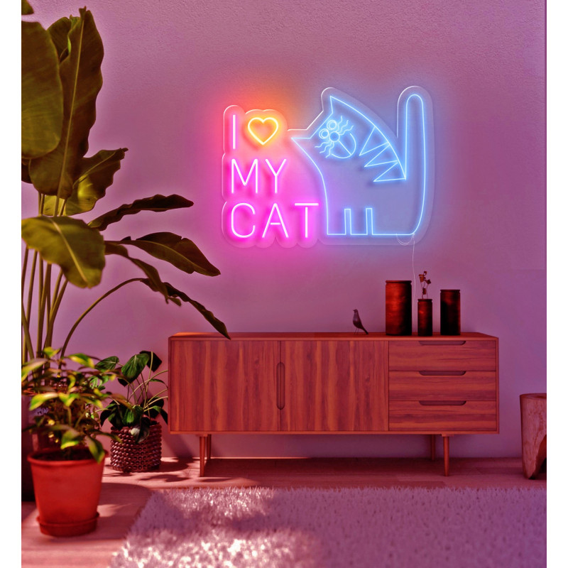 neon led i love my cat, lightsandwires