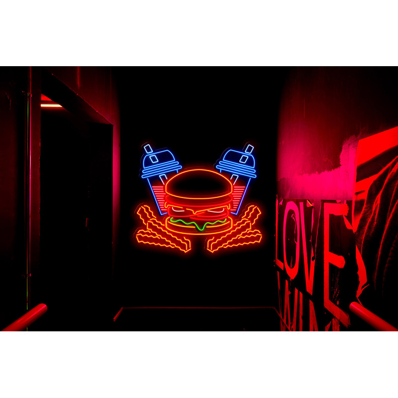 neon led burger lightsandwires