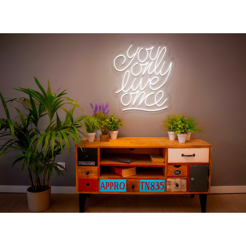 neon led color blanco you only live once