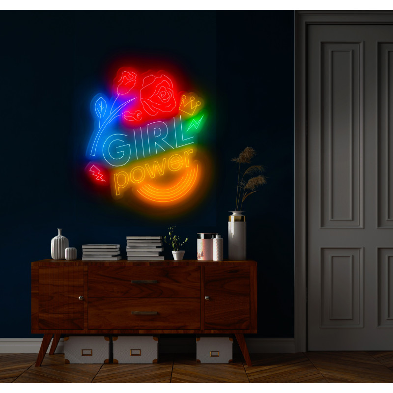 neon led girl power LIGHTSANDWIRES