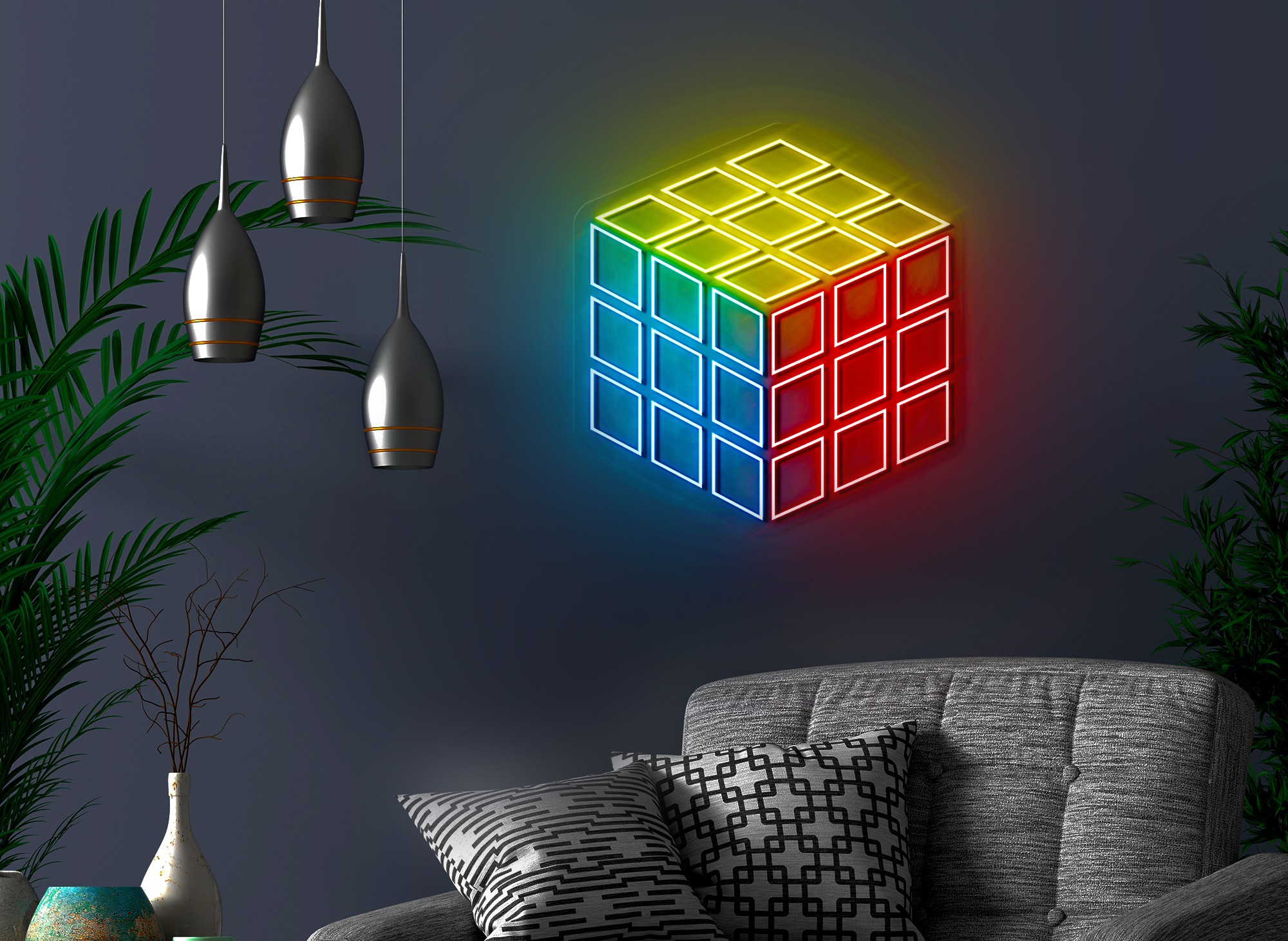 neon led cubo rubik lightsandwires