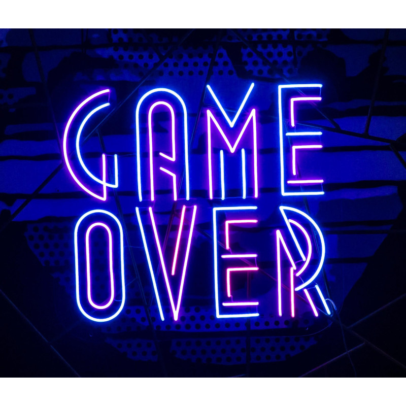 game over neon led lightsandwires