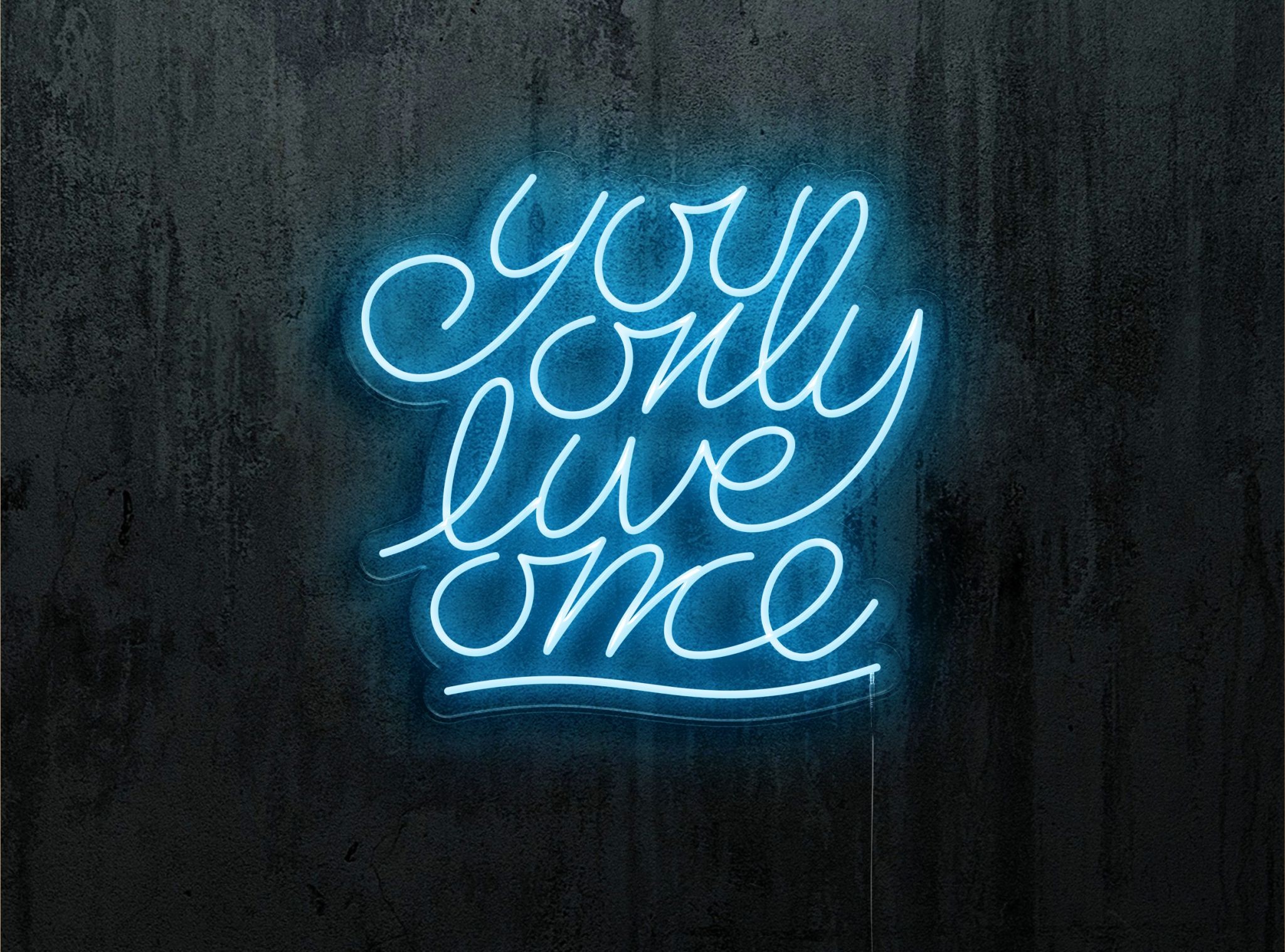 neon led color azul you only live once
