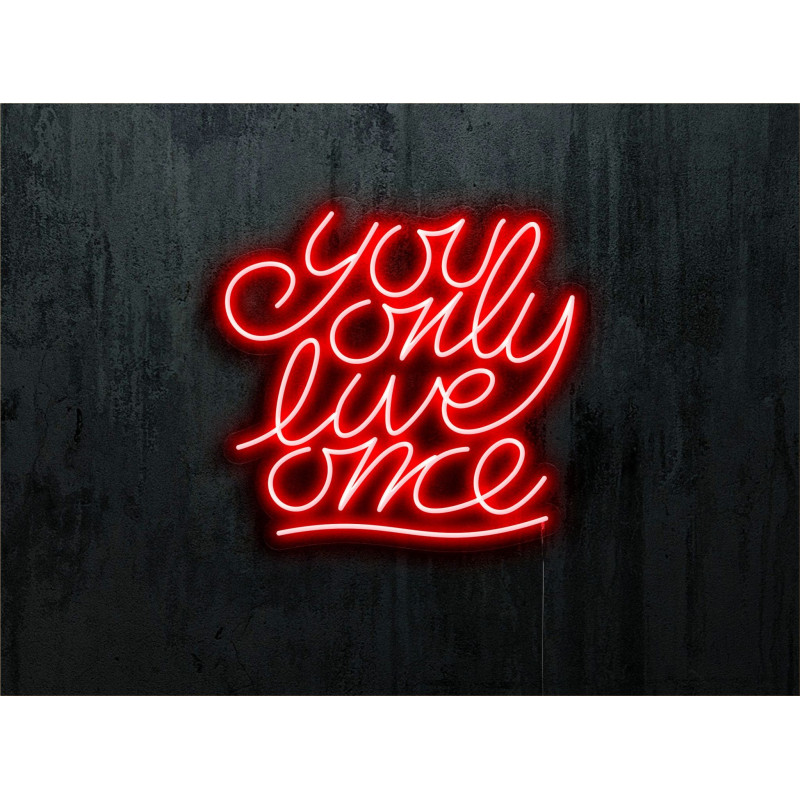 neon led color rojo you only live once