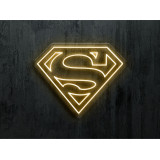neon led logo Superman color amarillo, lightsandwires
