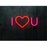 NEON LED I LOVE YOU, COLOR ROSA CORAZON ROJO, LIGHTSANDWIRES