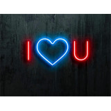 NEON LED I LOVE YOU, COLOR ROJO CORAZON AZUL, LIGHTSANDWIRES