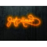 neon led just married, color naranja, lighstandwires.