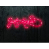 neon led just married, color rosa, lighstandwires.
