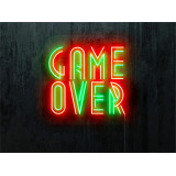 neon led game over, color verde y rojo, lightsandwires
