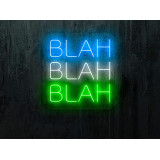 NEON LED BLAH BAH BLAH, color azul, blanco y verde. lightsandwires
