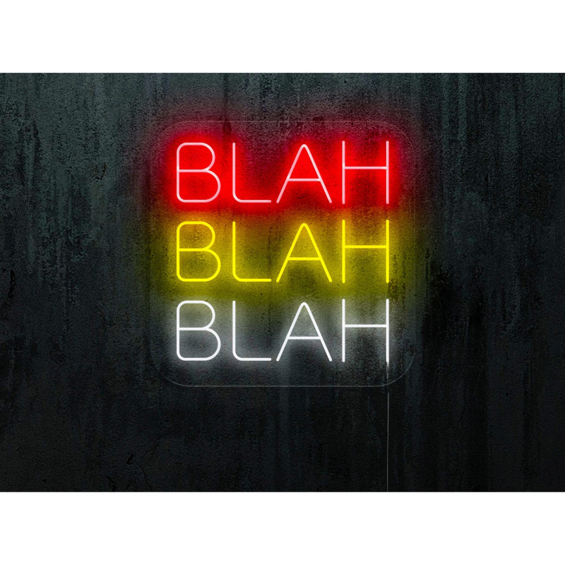 NEON LED BLAH BAH BLAH, color rojo, amarillo y blanco lightsandwires