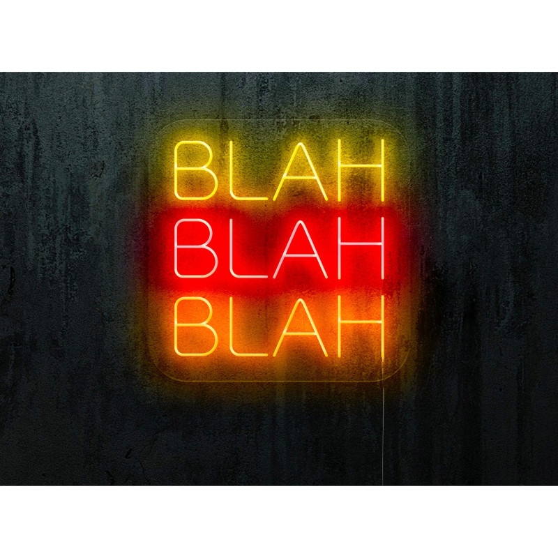 NEON LED BLAH BAH BLAH, amarillo, rojo y naranja. lightsandwires