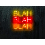 NEON LED BLAH BAH BLAH, amarillo, rojo y naranja. lightsandwires
