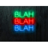 NEON LED BLAH BAH BLAH, color verde, rojo y azul. lightsandwires