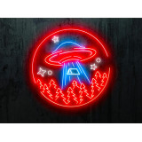 NEON LED OVNI, COLOR ROJO, BLANCO Y AZUL. LIGHTSANDWIRES