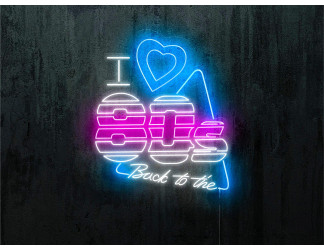 NEON LED I LOVE BLACK TO THE 80, LIGHTSANDWIRES