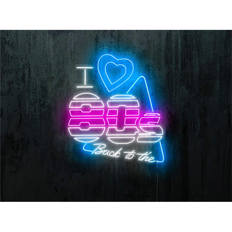 NEON LED I LOVE BLACK TO THE 80, LIGHTSANDWIRES