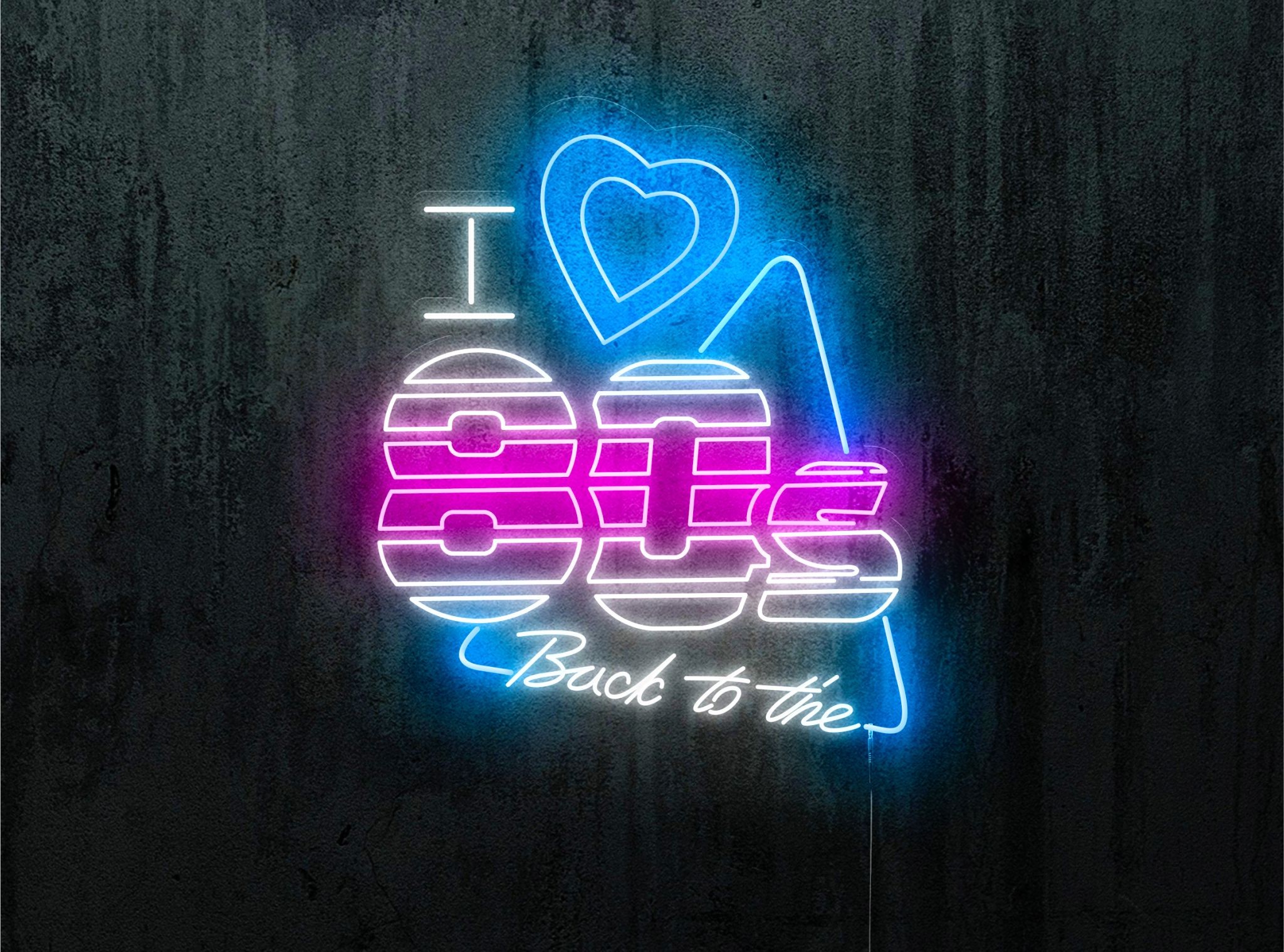 NEON LED I LOVE BLACK TO THE 80, LIGHTSANDWIRES NEON LED I LOVE BLACK TO THE 80, LIGHTSANDWIRES