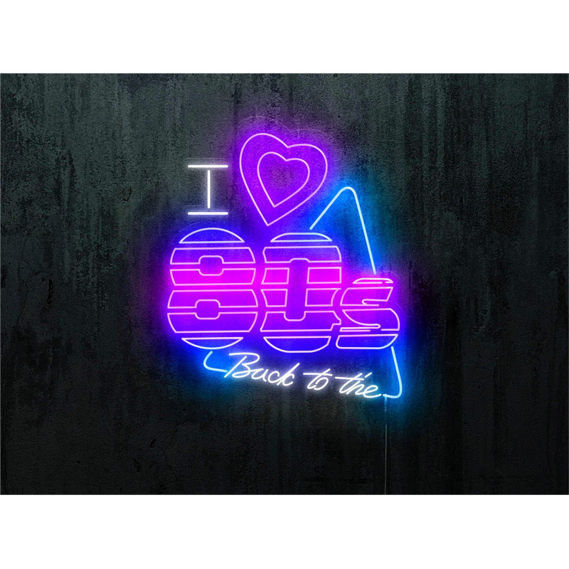 NEON LED I LOVE BLACK TO THE 80, LIGHTSANDWIRES