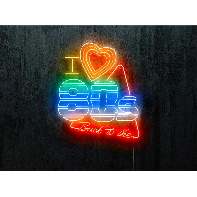 NEON LED I LOVE BLACK TO THE 80, LIGHTSANDWIRES