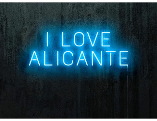 neon led I LOVE alicante, color azul, lightsandwires