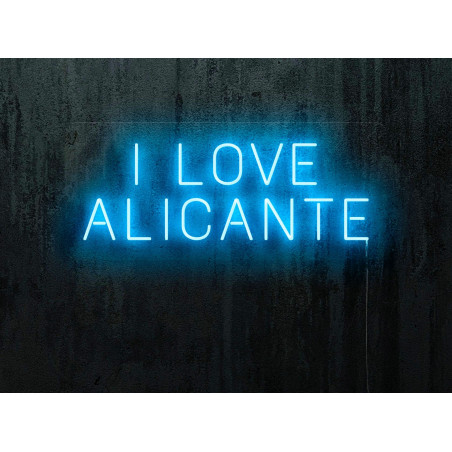 neon led I LOVE alicante, color azul, lightsandwires