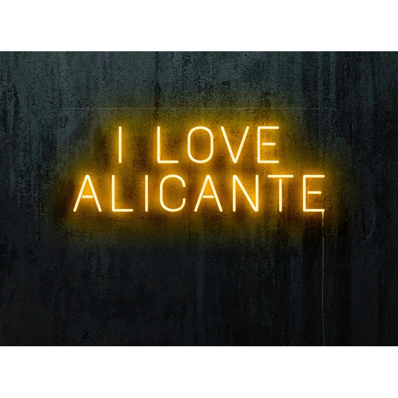 neon led I LOVE alicante, color AMARILLO, lightsandwires