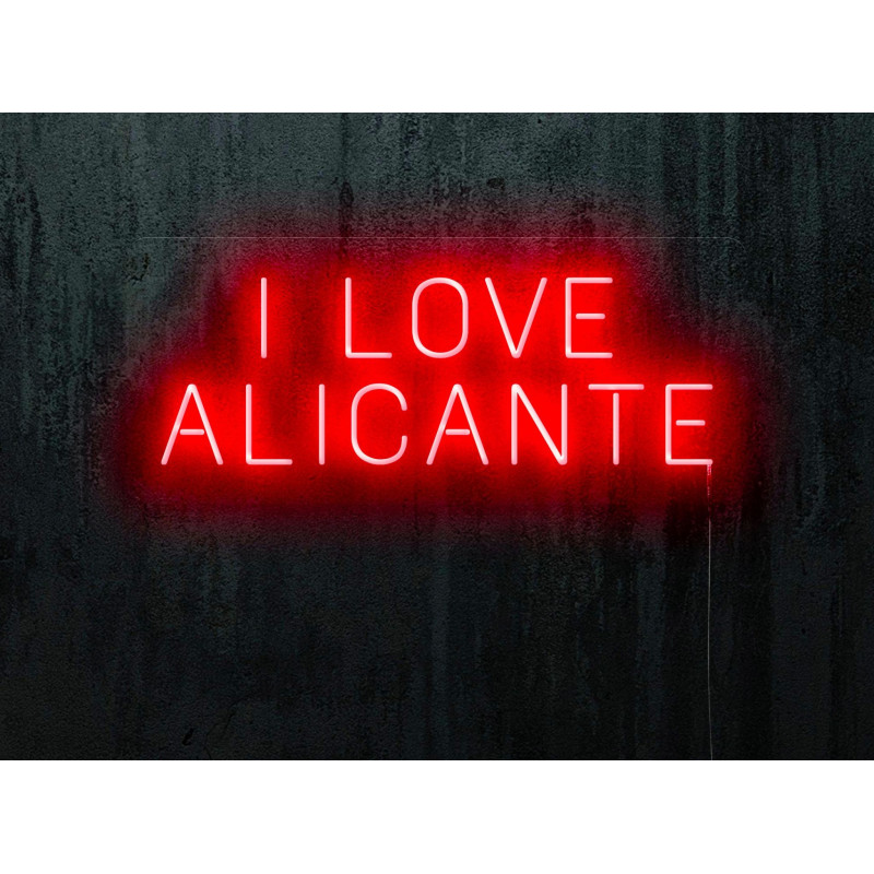 neon led I LOVE alicante, color rojo, lightsandwires
