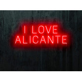 neon led I LOVE alicante, color rojo, lightsandwires
