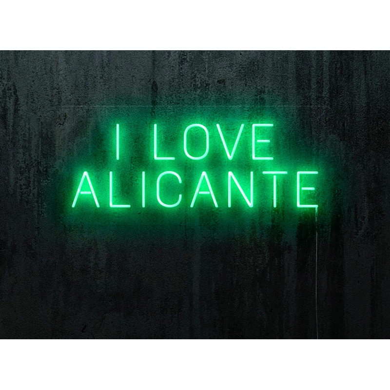 neon led I LOVE alicante, color verde lightsandwires