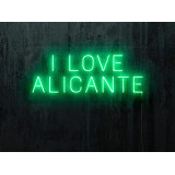 neon led I LOVE alicante, color verde lightsandwires