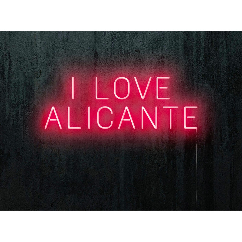 neon led I LOVE alicante, color rosa, lightsandwires