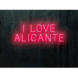 neon led I LOVE alicante, color rosa, lightsandwires