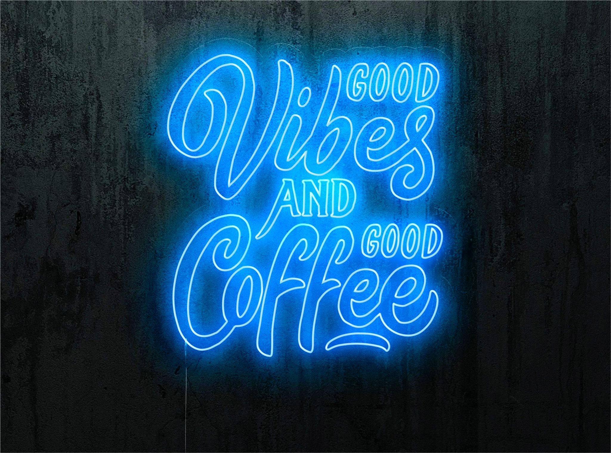 neon led good vibes and cofee, lightsandwires